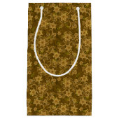 金ヴィンテージの花柄パターン スモールペーパーバッグ (正面)