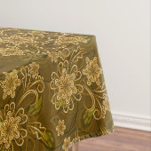 金ヴィンテージの花柄パターン テーブルクロス (インサイチュ)