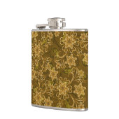 金ヴィンテージの花柄パターン フラスク (左)