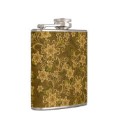 金ヴィンテージの花柄パターン フラスク (右)