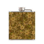 金ヴィンテージの花柄パターン フラスク (裏面)
