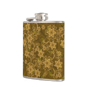 金ヴィンテージの花柄パターン フラスク (左)