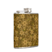 金ヴィンテージの花柄パターン フラスク (右)