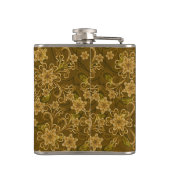 金ヴィンテージの花柄パターン フラスク (裏面)