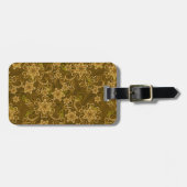 金ヴィンテージの花柄パターン ラゲッジタグ (正面横)