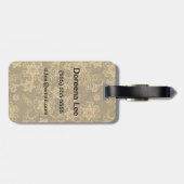 金ヴィンテージの花柄パターン ラゲッジタグ (裏面横)