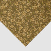 金ヴィンテージの花柄パターン 薄葉紙 (詳細)