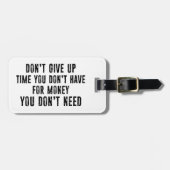 金与えが無い時間を作るな ラゲッジタグ (正面横)