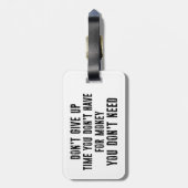 金与えが無い時間を作るな ラゲッジタグ (裏面縦)