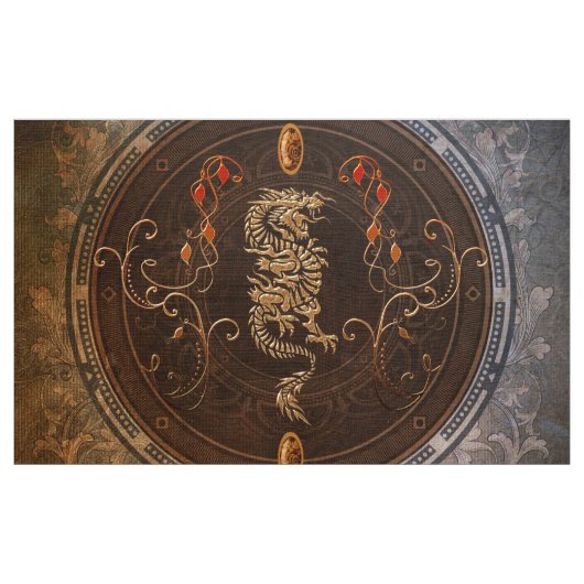 金中国のなドラゴン ファブリック (ヤード)