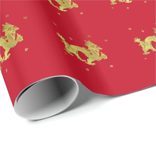 金中国のなドラゴン ラッピングペーパー (ロールコーナー)