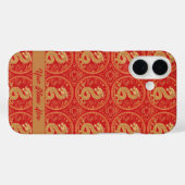 金中国の威厳のある龍の模様 Case-Mate iPhoneケース (裏面 (横))