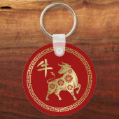 金中国の属牛の年2021 キーホルダー (正面)