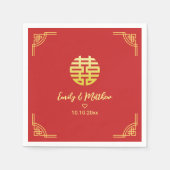 金中国の結婚額の二重十一 スタンダードカクテルナプキン (正面)