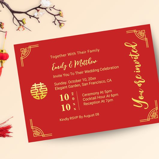 金中国の結婚額の枠の円 招待状