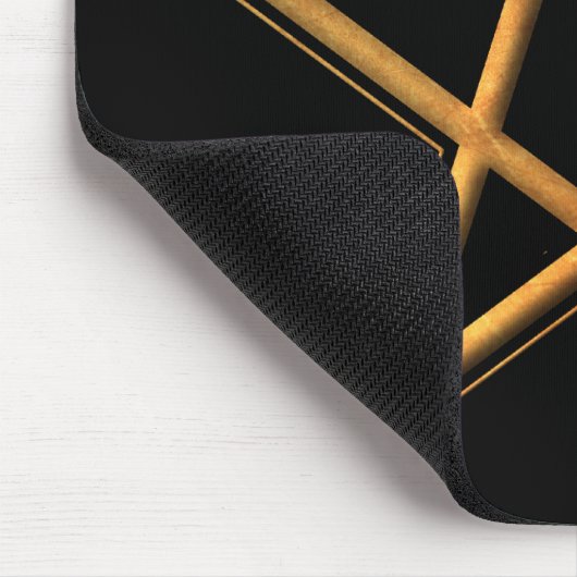 金五芒星-金ゴールドの五芒星の異教徒の記号 マウスパッド (コーナー)