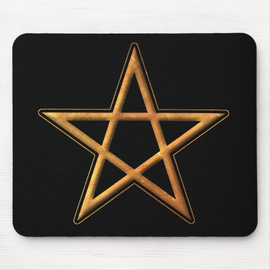 金五芒星-金ゴールドの五芒星の異教徒の記号 マウスパッド (正面)