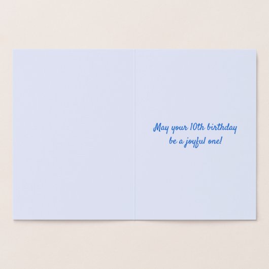 金伝統的箔10誕生日(名前をカスタムする付き) 箔カード (内部)