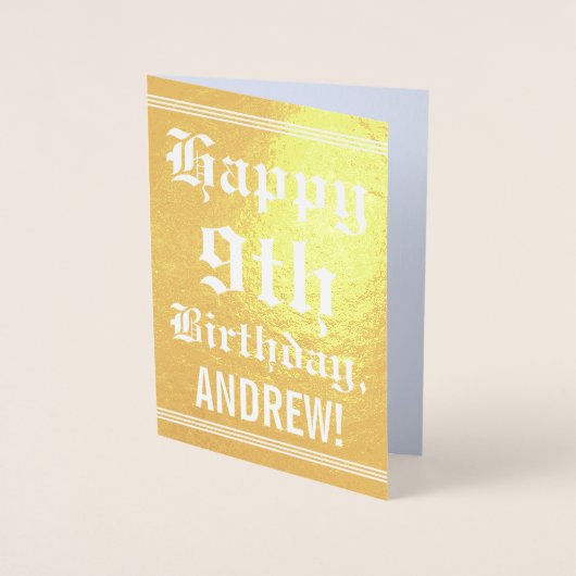 金伝統的箔9誕生日付き/名前をカスタムする 箔カード (正面)