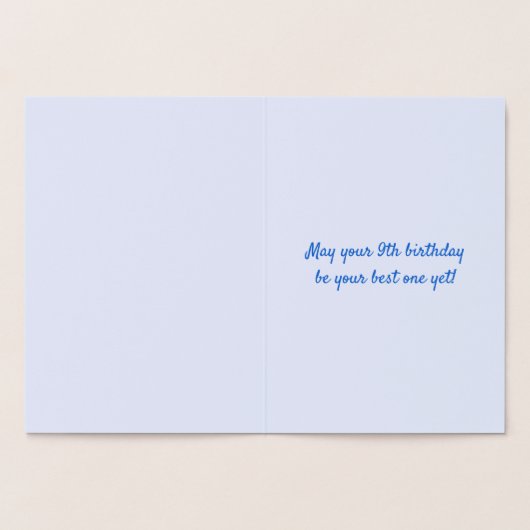 金伝統的箔9誕生日付き/名前をカスタムする 箔カード (内部)