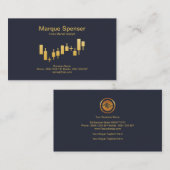 金保有高交換上向きグラフ投資 名刺 (正面/裏面)