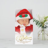 金信じフェイク箔クリスマスフォトカード シーズンカード (スタンド正面)