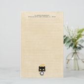 金光背かわいい天使の黒猫パーソナライズされた 便箋 (スタンド正面)