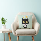 金光背可愛い天使の黒猫 クッション (椅子)