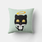 金光背可愛い天使の黒猫 クッション (裏面)