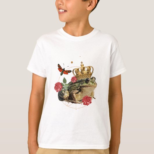 金冠のヒキガエル女王 - 面白い両生類 Tシャツ (正面)