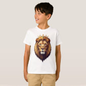 金冠をかぶったライオン キッズTシャツ Tシャツ (正面フル)