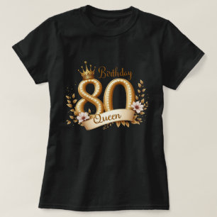 金冠80歳の誕生日お祝いギフト 女王様へ Tシャツ