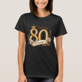 金冠80歳の誕生日お祝いギフト 女王様へ Tシャツ (正面)