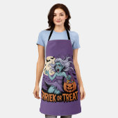 金切り声または治療 | バンシーおもしろいハロウィーン エプロン (着用した状態)