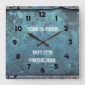 金動揺して属のルックタイムは無料だが高価ではない スクエア壁時計 (正面)