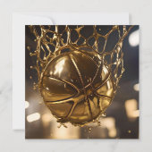 「金勝ち:ネットボールがキラキラするネットに捕まる」 サンキューカード (裏面)