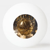 「金勝ち：ネットボールがキラキラするネットに捕まる」 卓球ボール (裏面)