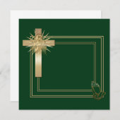 金十字および手の招待状を祈ること 招待状 (正面/裏面)