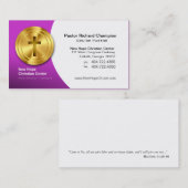 金十字のキリスト教の記号の大臣か牧師 名刺 (正面/裏面)