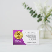 金十字のキリスト教の記号の大臣か牧師 名刺 (スタンド正面)