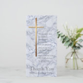 金十字の大理石2の悔やみや弔慰は感謝していしています サンキューカード (スタンド正面)