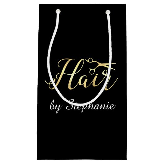 金原稿は美容師のヘアーサロンを切ります スモールペーパーバッグ (正面)