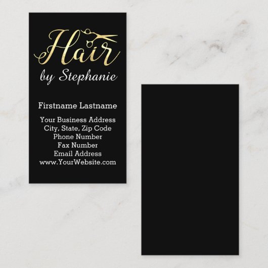 金原稿は美容師のヘアーサロンを切ります 名刺 (正面/裏面)