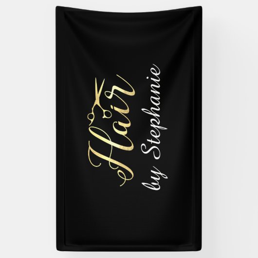 金原稿は美容師のヘアーサロンを切ります 横断幕 (縦)