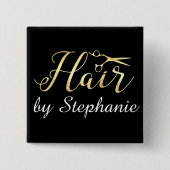 金原稿は美容師のヘアーサロンを切ります 缶バッジ (正面)