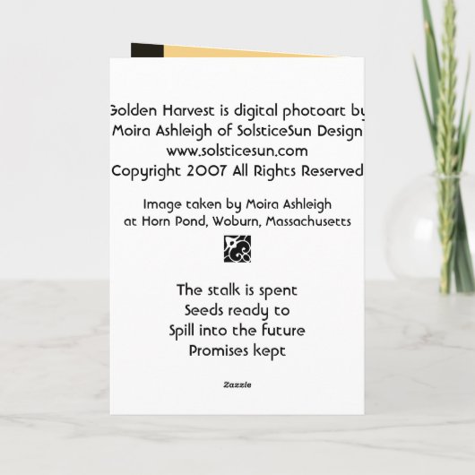 金収穫 カード (裏面)