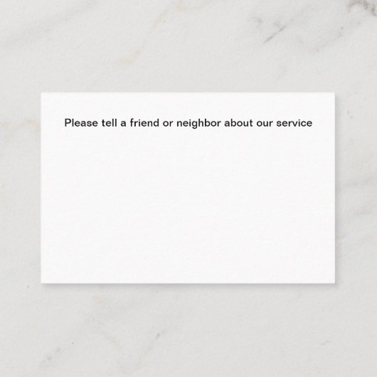 金型および嵐による損傷の修復サービス 名刺 (裏面)