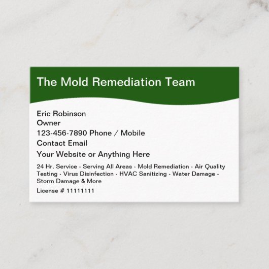 金型および嵐による損傷の修復サービス 名刺 (正面)