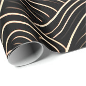 金型カット様式木材モノクロムパタモダンーン ラッピングペーパー (ロールコーナー)