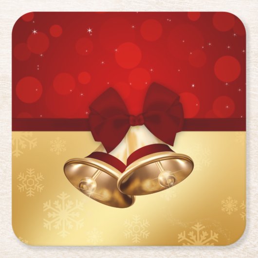 金大切のクリスマスベル スクエアペーパーコースター (正面)